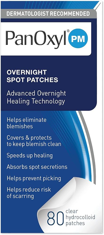 PanOxyl PM Overnight Spot Patches, Advanced Hydrocolloid Healing Technology, Fragrance Free, 80 C... | Amazon (US)