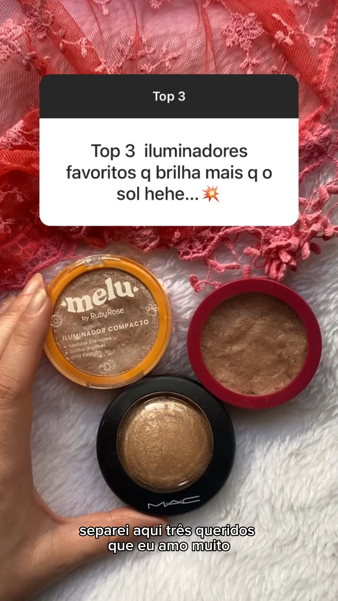 Essa cores aparecem em qualquer tom de pele, brilham, ficam naturais e não marcam os poros!

#LTKbeauty #LTKU #LTKbrasil