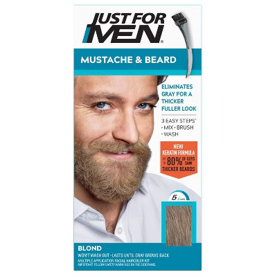 Just For Men Mustache & Beard Coloring for Gray Hair with Brush Included - Blond M10/15 | Target