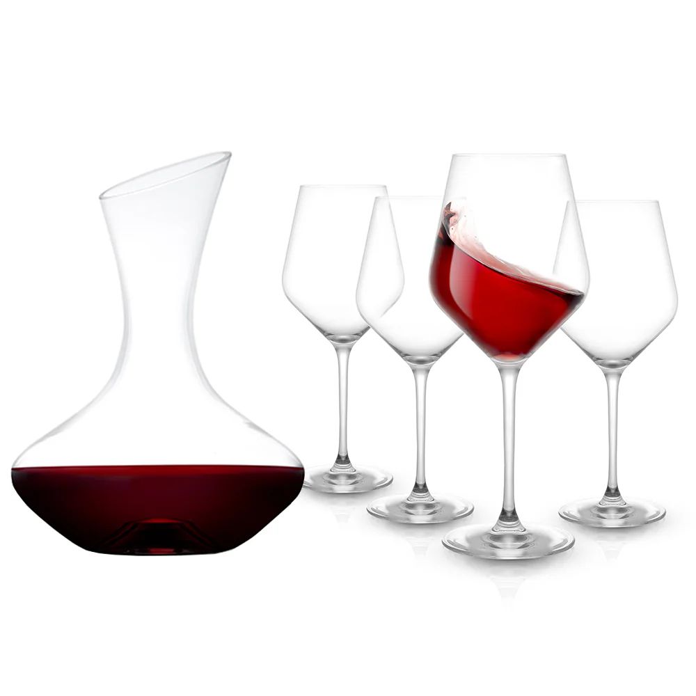 Crystal Decanter and Wine Glass Set | JoyJolt