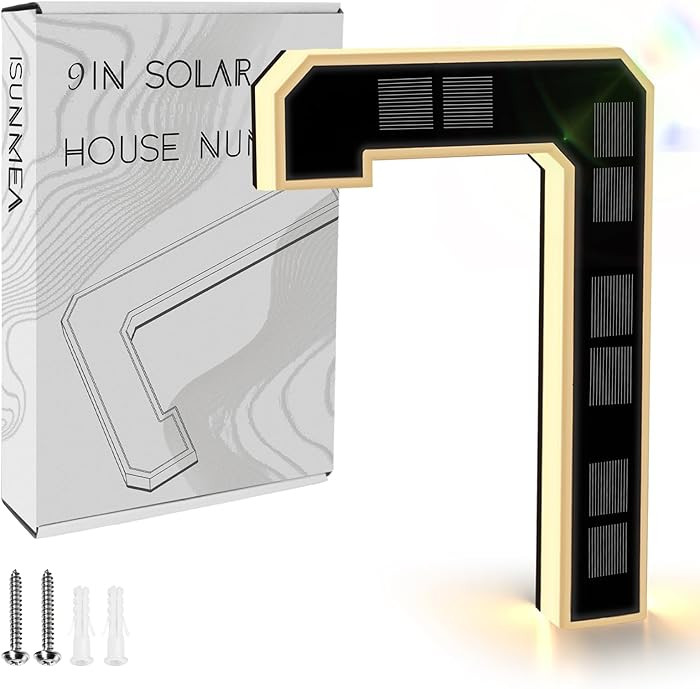 ISUNMEA 9 Inch Solar Lighted House Numbers for Outside, Light Up Waterproof LED Address Numbers S... | Amazon (US)