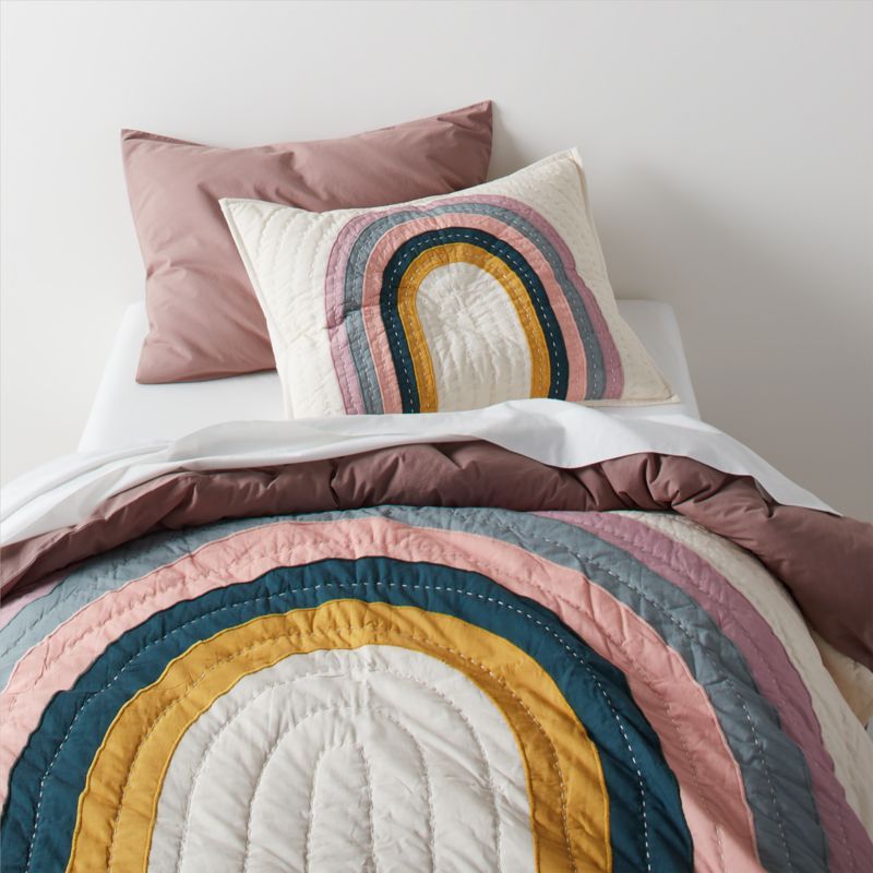 Asha Organic Cotton Rainbow Kids Twin Quilt + Reviews | Crate & Kids | Crate & Barrel