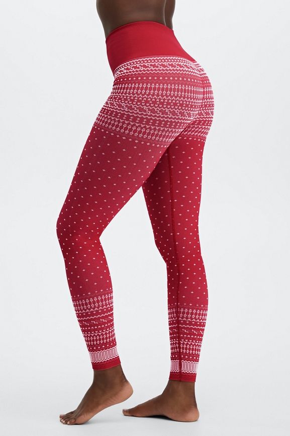 High-Waisted Seamless Fair Isle Legging | Fabletics - North America