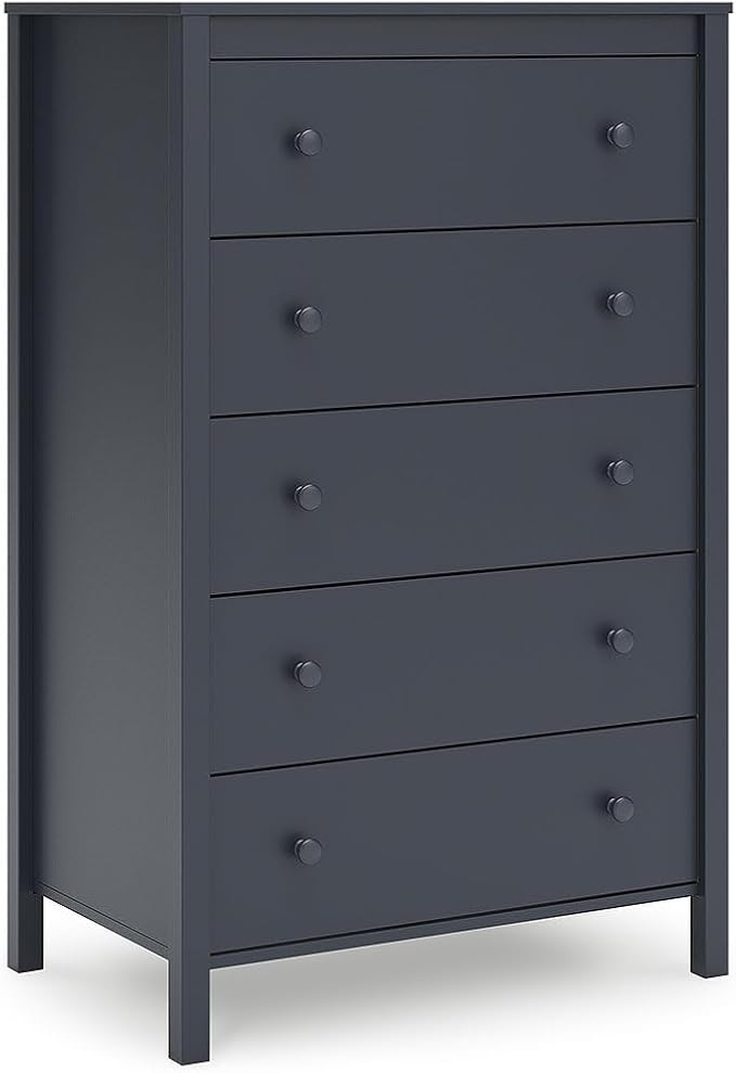 Signature Design by Ashley Simmenfort Vintage 5 Drawer Chest with Safety Stop, Blue | Amazon (US)