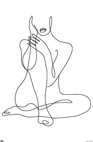 Premium Edition: Woman - Continuous Line Drawing, 34x22in. | Allposters.com