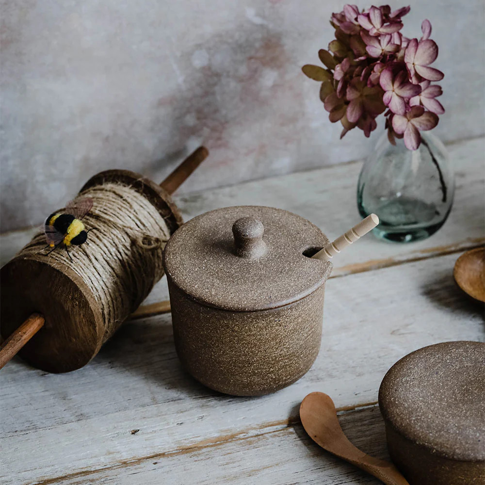 Rustic Ceramic Honey Jar | Roan Iris