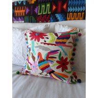 Sweet Otomi 18x18 Multicolor Pillow Shams - Pompoms | Etsy (US)