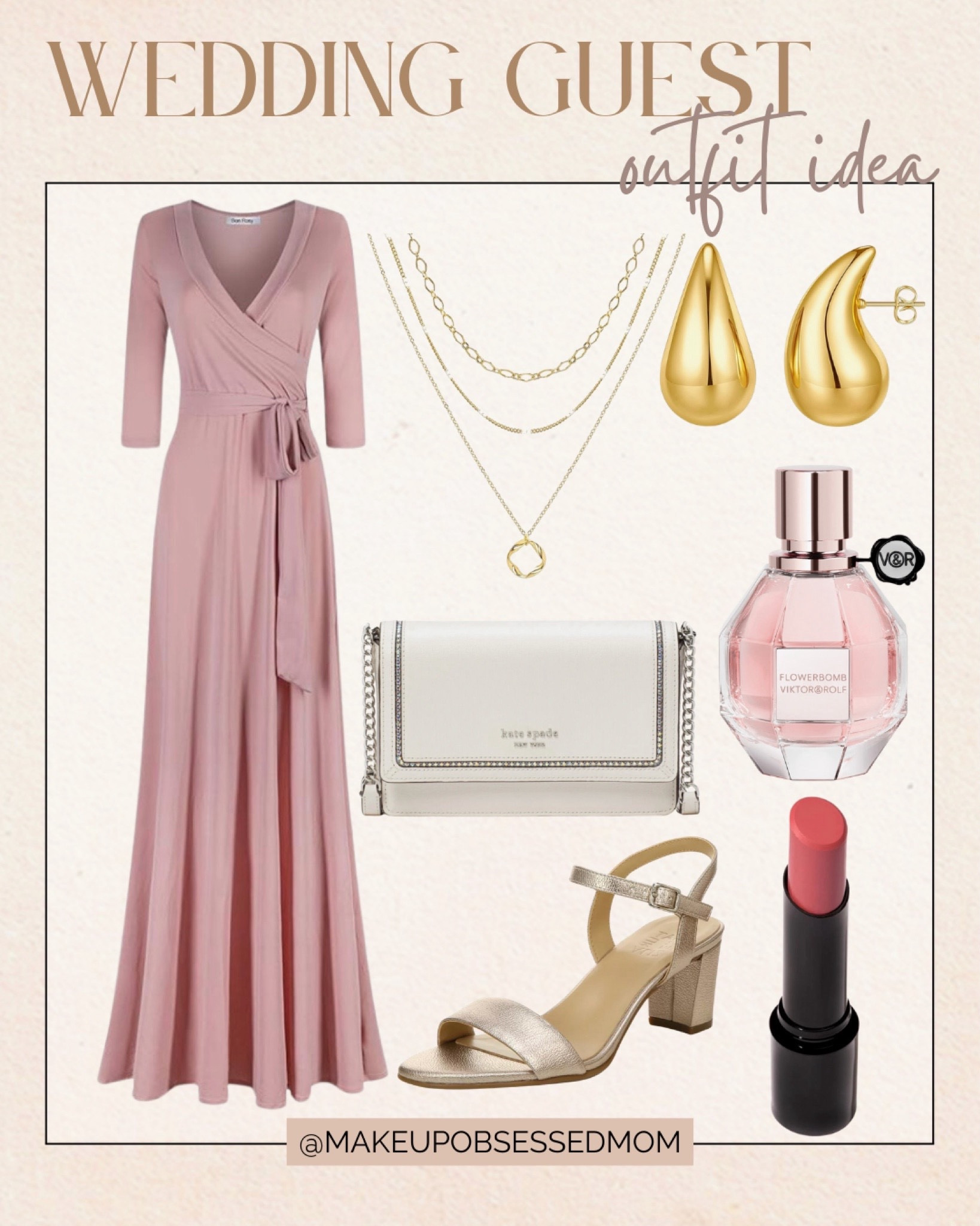 Grab this affordable long pink dress from Amazon paired with white heels, gold accessories, and more! Perfect to wear as a wedding guest! #midlifestyle #outfitinspo #petitefashion #formalwear

#LTKwedding #LTKbeauty #LTKshoecrush