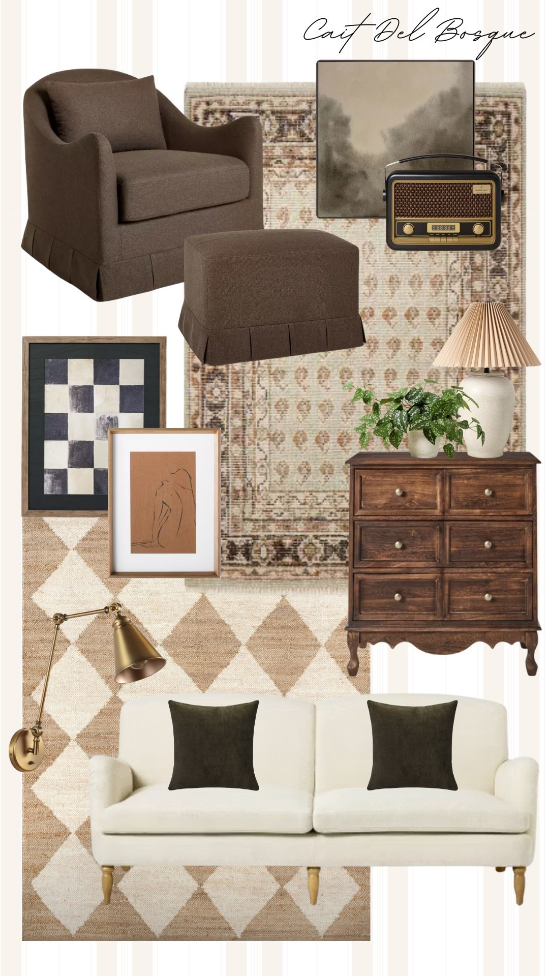Living Room Inspo ✨

Creating a cozy, traditional-style living room with rich, moody tones + timeless details. This mood board features a curated collection of pieces from Target, including favorites from Hearth & Hand with Magnolia, Threshold, + Threshold designed with Studio McGee. I’m loving the mix of deep browns, warm tans, and matte black accents—perfect for adding a layered, lived-in feel to your space. Whether you're refreshing your space for the season or starting from scratch, this design brings a classic, elevated look without the high-end price tag.

traditional living room decor, moody living room, dark wood furniture, black accent decor, neutral accent chairs, classic home style, Target home finds, area rugs, accent table, nightstand, brass sconce, wall art, traditional home decor, table lamp, accent chair, throw pillows 

#LTKHome