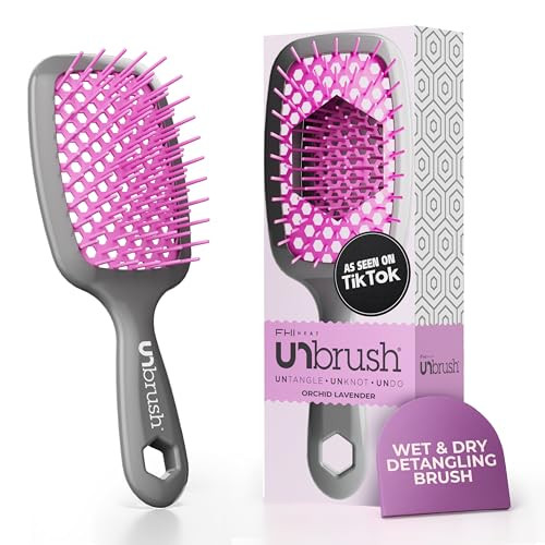 FHI HEAT Unbrush Wet & Dry Vented Detangling Hair Brush, Lavender/Grey | Amazon (US)