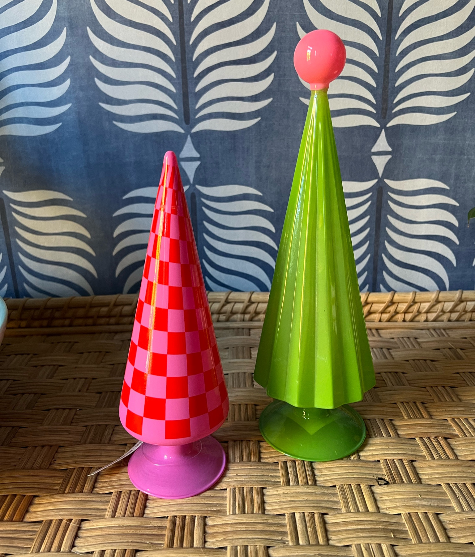 Whimsical glass Christmas trees 🎄🩷 Colorful Christmas decor, colorful holiday decor, table decor, miniature trees, pink and green Christmas 

#LTKHoliday #LTKHome #LTKSeasonal