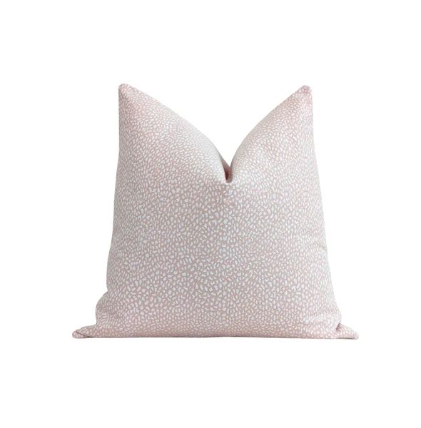 Cameo Blush Pink Ikat Polka Dot Pillow | Land of Pillows