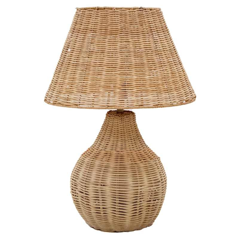 Natural Weaving Rattan Small Table Lamp with Shade, 16.5" | At Home