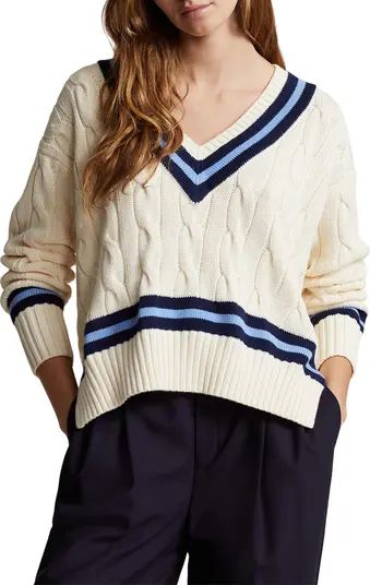 Polo Ralph Lauren Cabled Cotton Cricket Sweater | Nordstrom | Nordstrom