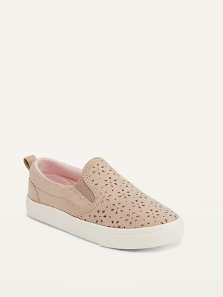 Faux-Suede Perforated Slip-On Sneakers for Toddler Girls | Old Navy (US)