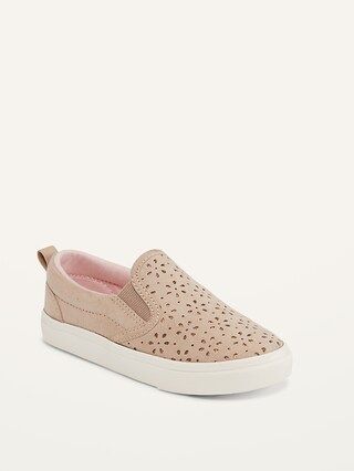 Faux-Suede Perforated Slip-On Sneakers for Toddler Girls | Old Navy (US)