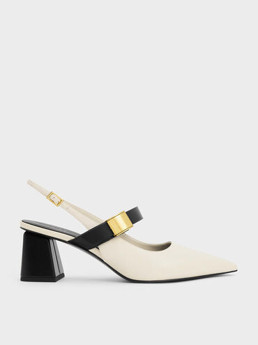 Chalk Yvette Mary Jane Slingback Pumps | CHARLES & KEITH | Charles & Keith US