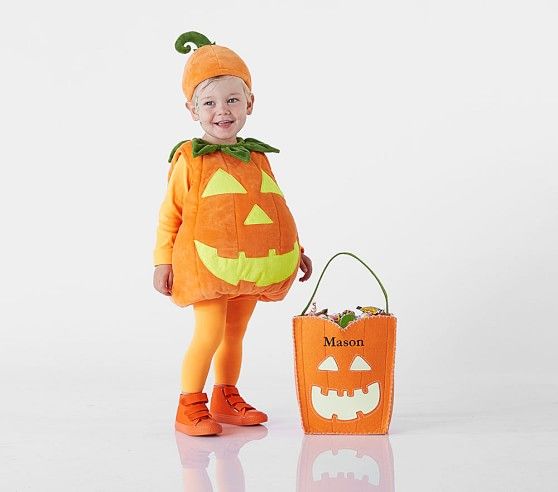 Glow-in-the-Dark Pumpkin Felt Treat Bag | Pottery Barn Kids