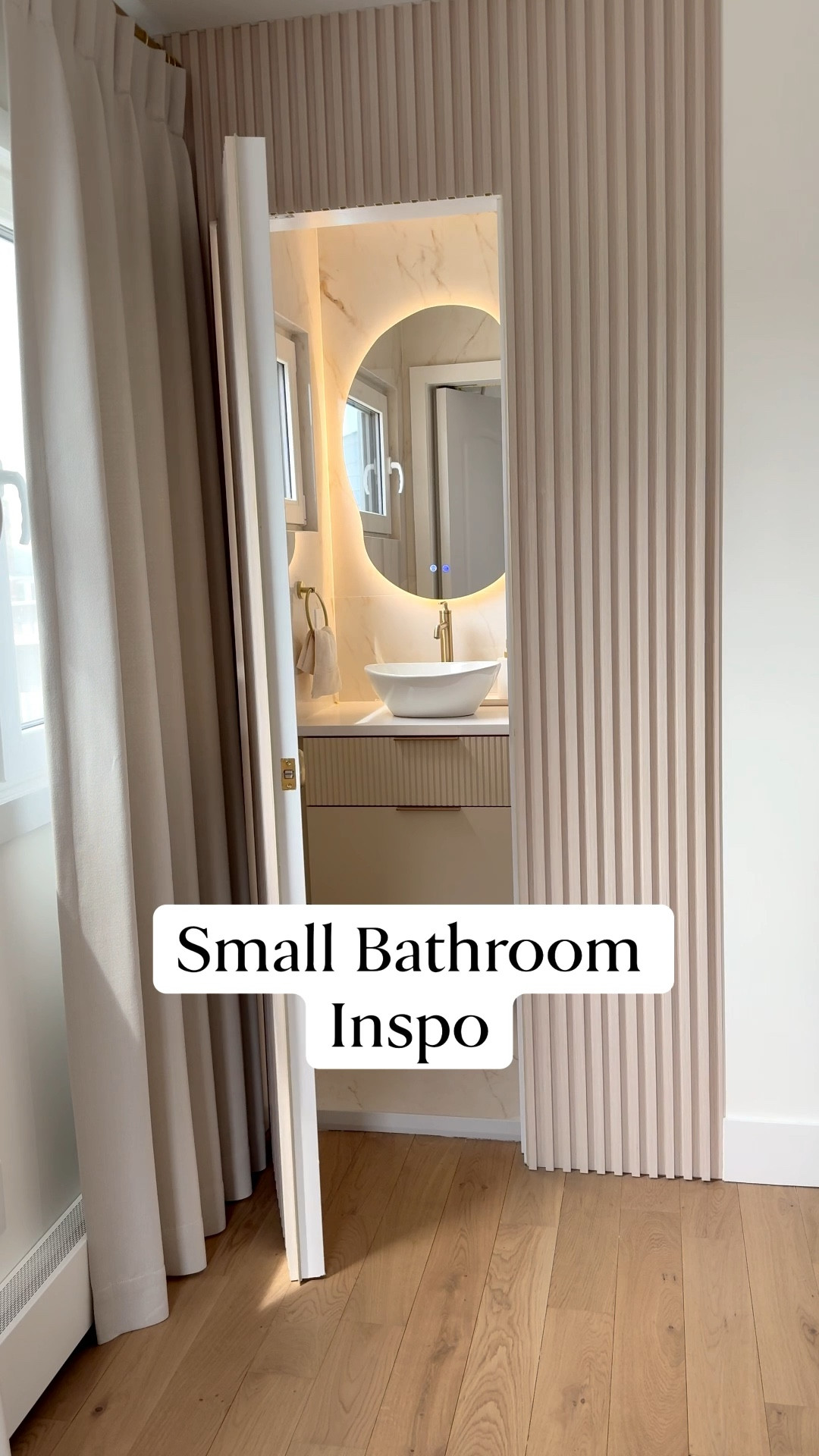 Small bathrooms don't have to feel boring or cramped
# With just a few thoughtful choices, you can turn them
into stylish, functional spaces. Add a nice LED mirror, some cute pendant lights, and large-format tiles to make the room feel bigger. Light, neutral tones will keep it bright and airy ✨ 

Floating vanity , led mirror, shower glass 

#LTKSaleAlert #LTKFindsUnder100 #LTKHome