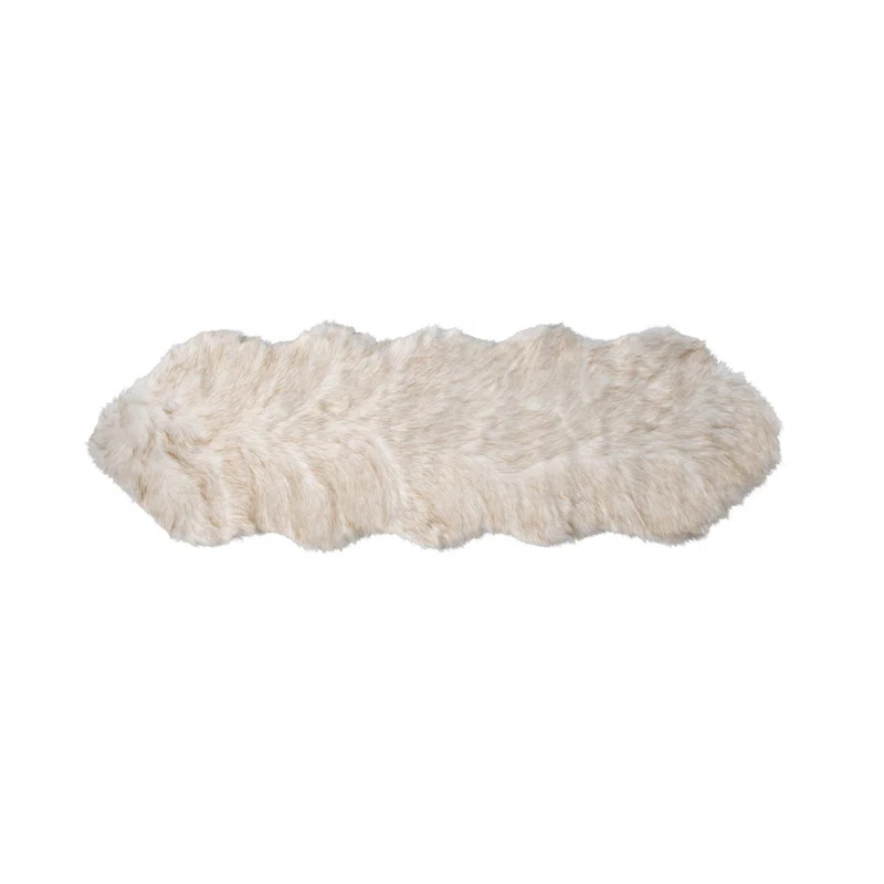 Gradient Tan Faux Sheepskin Fur Area Rug | Wayfair North America