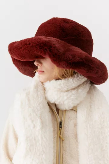 Celine Wide Faux Fur Bucket Hat | Urban Outfitters (US and RoW)