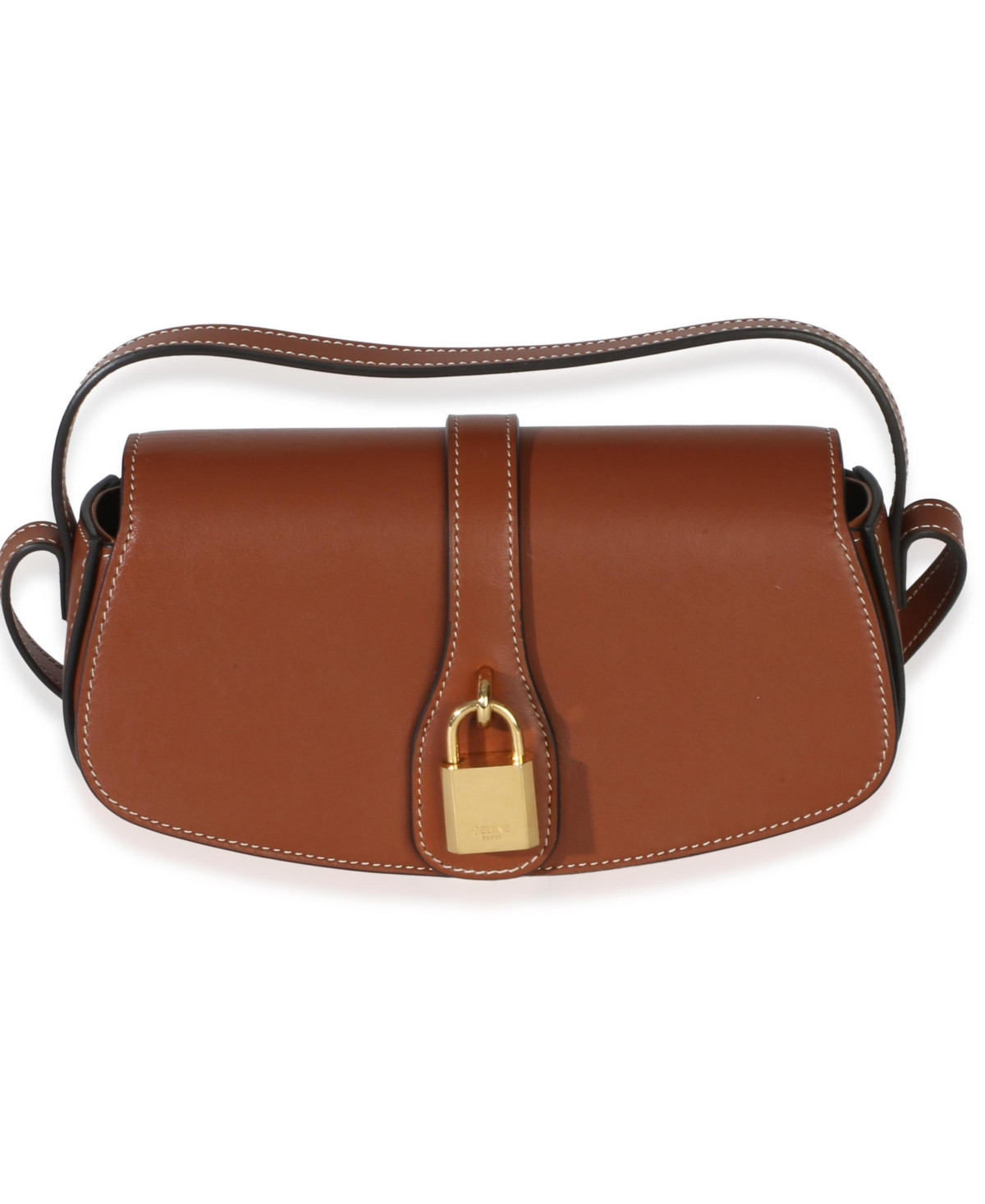 Pre-Owned Celine Brown Smooth Calfskin Tabou Clutch On Strap - Brown | Macy's