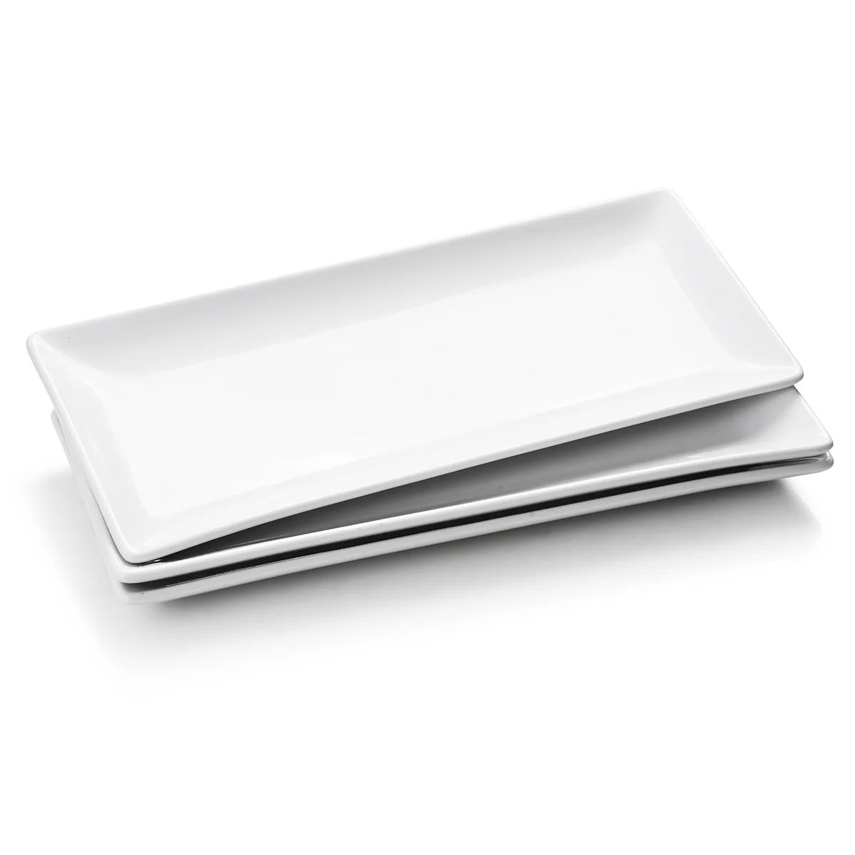 WishDeco Serving Platters Set of 3, Large White Porcelain Rectangular Plates, 14 inch | Walmart (US)