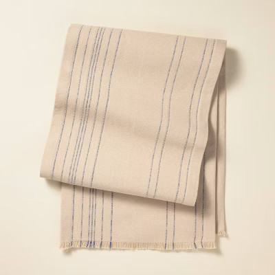 Striped Table Runner Natural/Blue - Hearth & Hand™ with Magnolia | Target