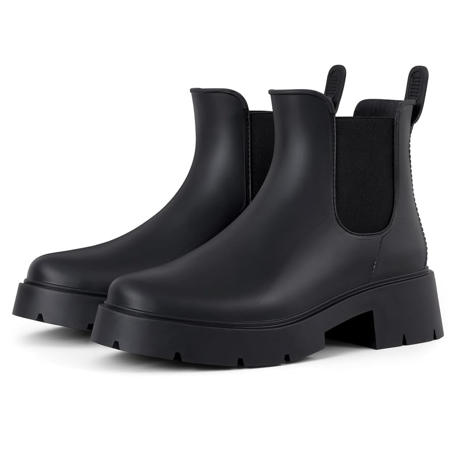 Asgard Women's Platform Ankle Rain Boots Waterproof Chelsea Boots Short Rubber Booties with Chunk... | Amazon (US)