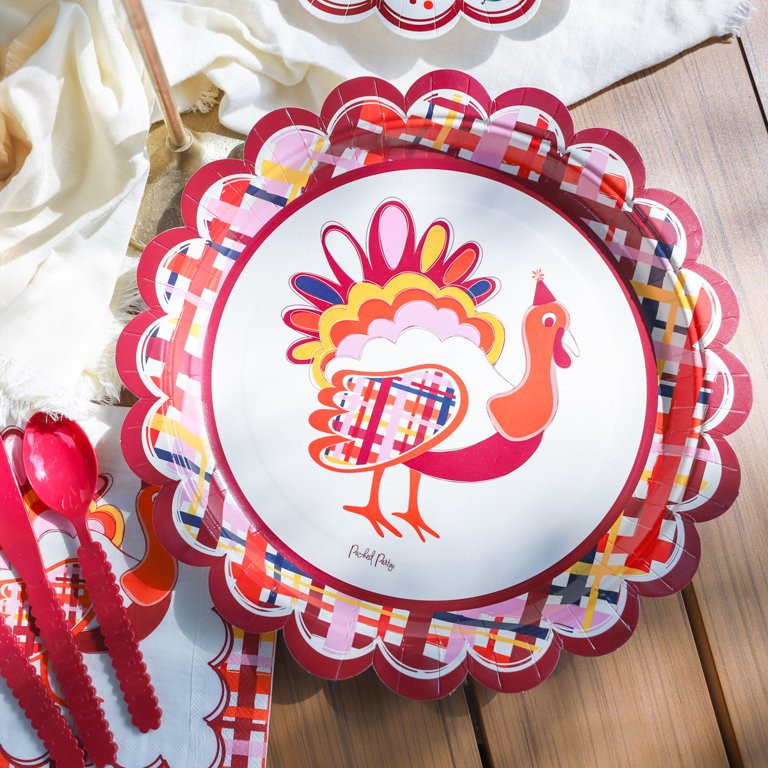 Packed Party "It's Turkey Time" 12" 8 ct. Disposable Oversized Dinner Plates - Walmart.com | Walmart (US)