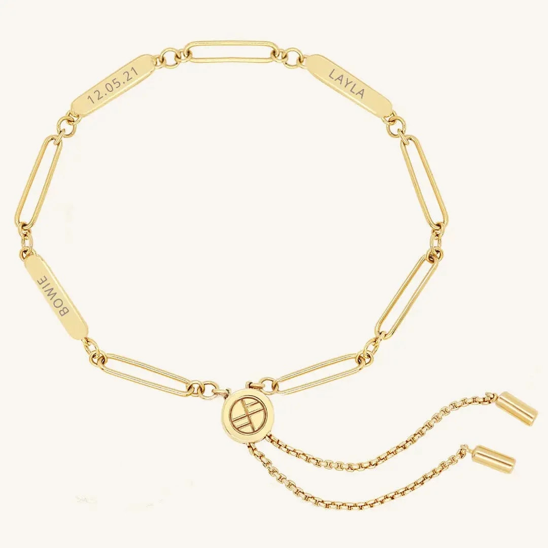 Etch Engravable Chain Bracelet 3 Panels | Francesca Jewellery