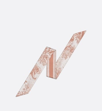 Toile de Jouy Sauvage Mitzah Scarf Ivory and Pink Silk Twill | DIOR | Dior Beauty (US)