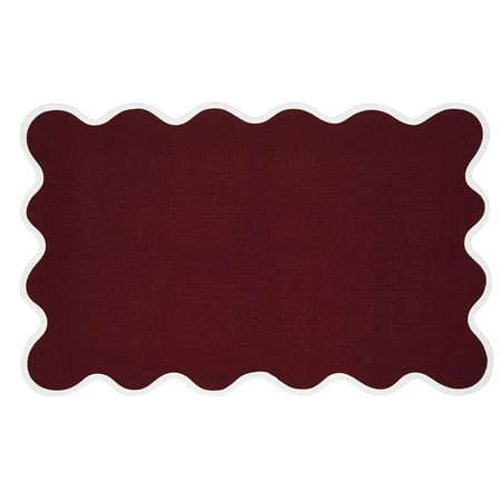 My Texas House Red Scallop Indoor/Outdoor Layering Rug, 24" x 38" | Walmart (US)