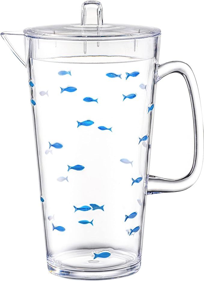 KLIFA- CHARLESTON- 85 oz, Acrylic Fishing Water Pitcher, School of Fish Jug, Shatter-proof Pitche... | Amazon (US)