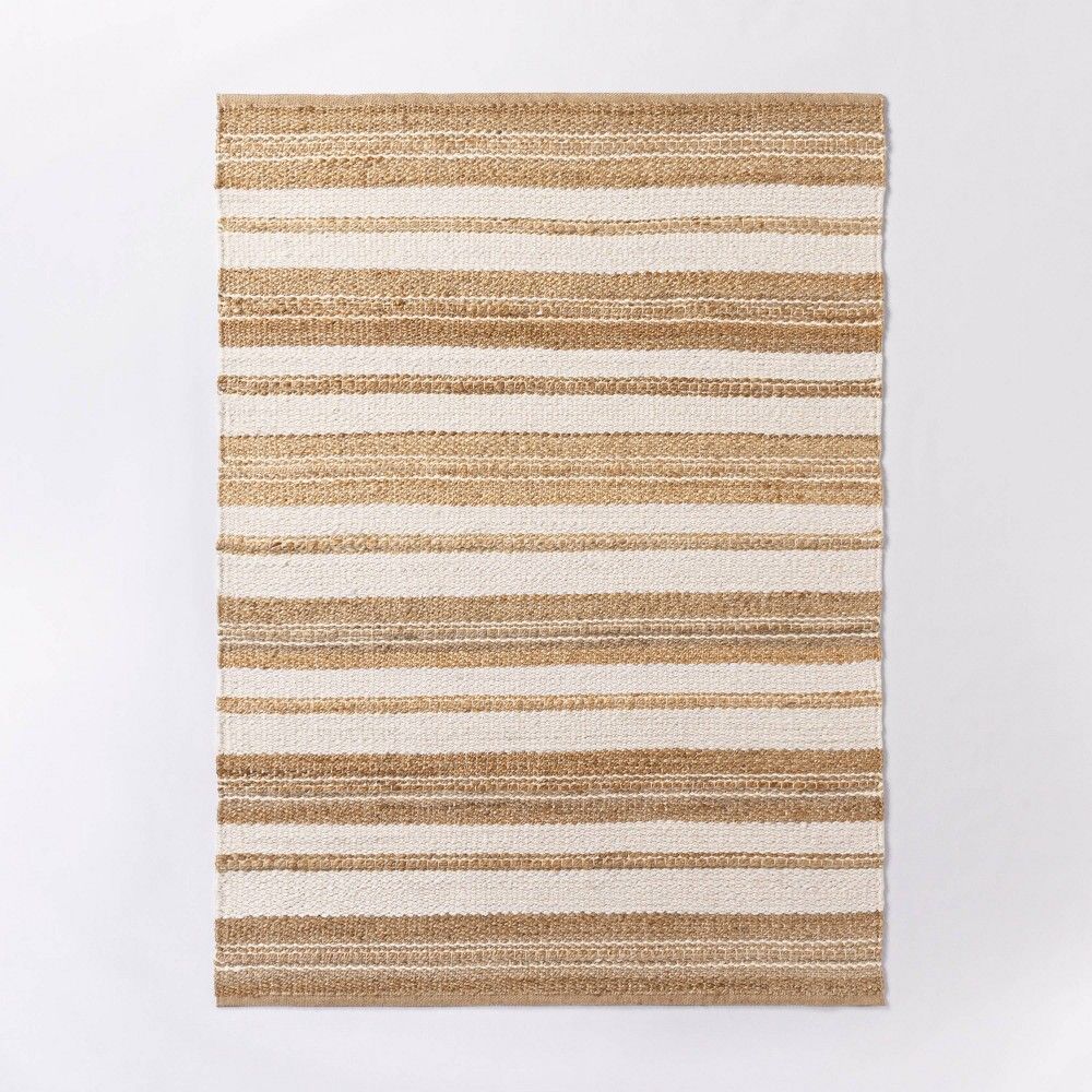 5'x7' Riverton Striped Jute/Wool Area Rug Tan - Threshold™ designed with Studio McGee | Target