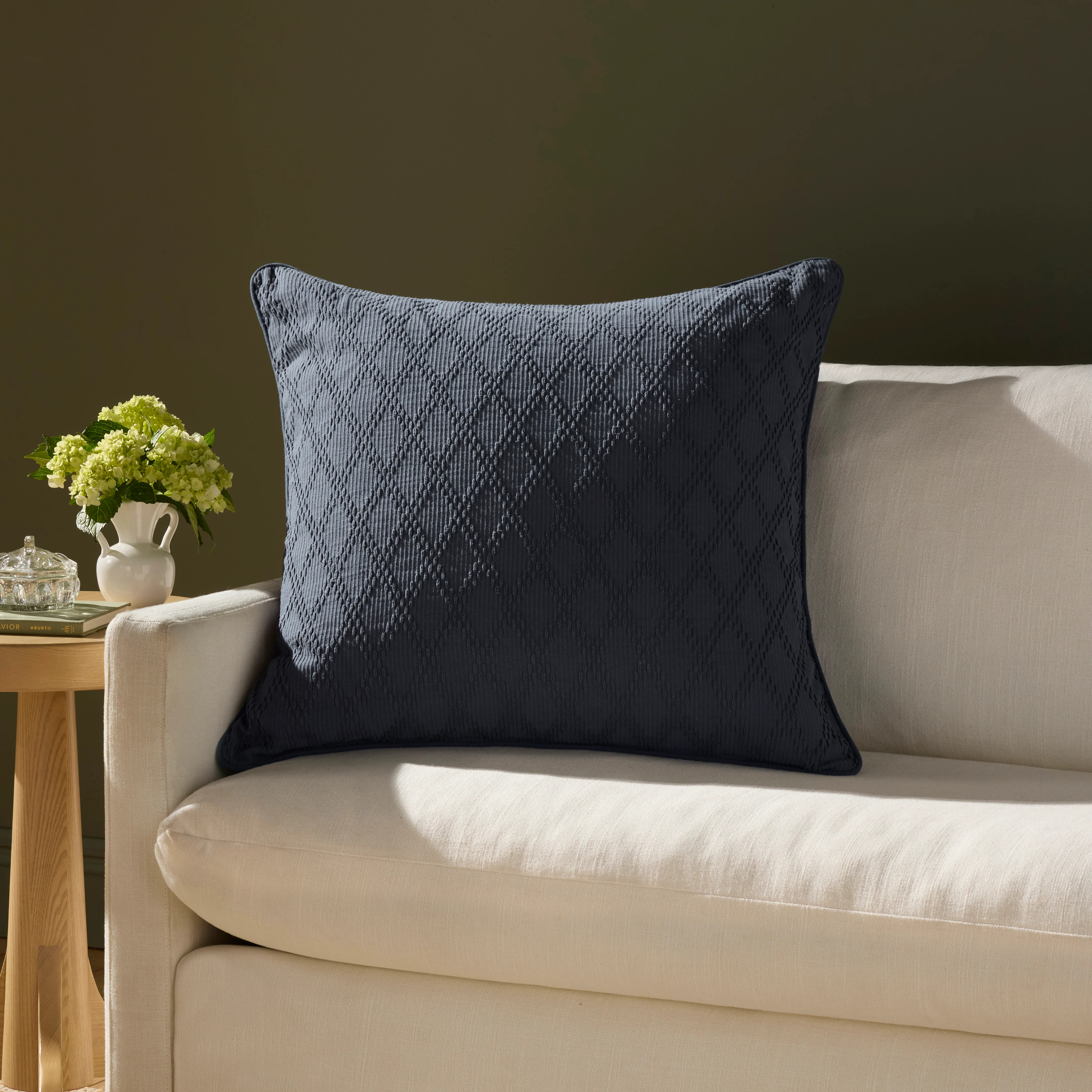 Cary Pillow PCJ-0036 Blue Cotton | Rugs Direct