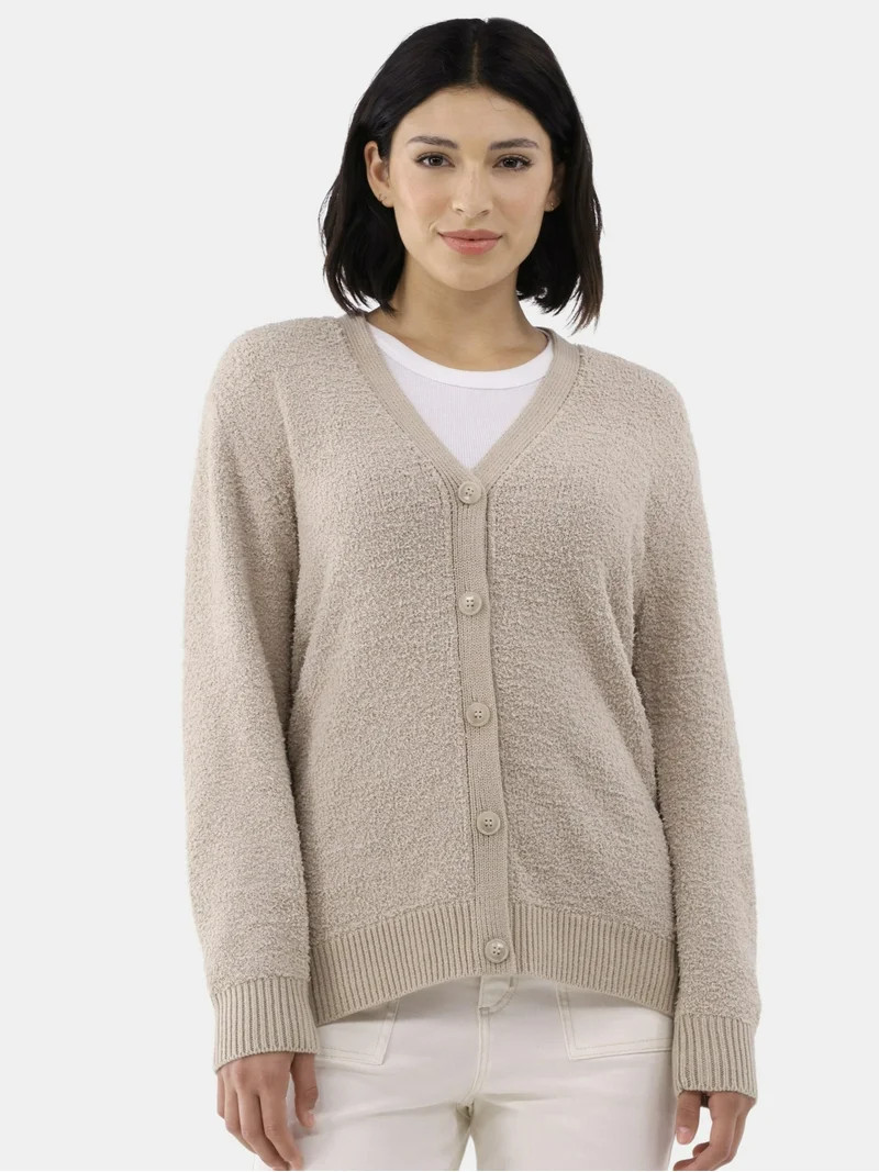 Time and Tru Women's Super Soft Button Cardigan, Sizes XS-XXXL | Walmart (US)