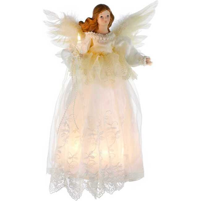 Baby Toys | Kids Toys | Indoor 10-Light 14.5-Inch Ivory Angel Treetop (White) | Kurt Adler from Maisonette | Maisonette