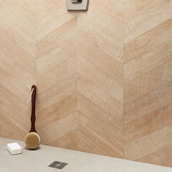 Montgomery Chevron 24" x 48" Matte Porcelain Wood-Look Floor and Wall Tile (15.49 Sq. Ft. / Case) | Wayfair North America