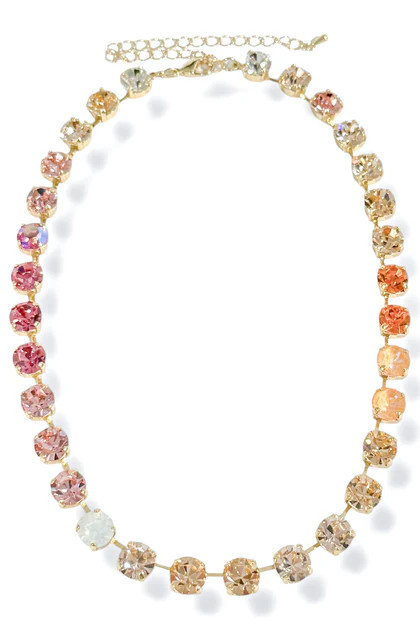 Millie Pink Multi Swarovski Rhinestone Ombre Necklace | The Willow Tree