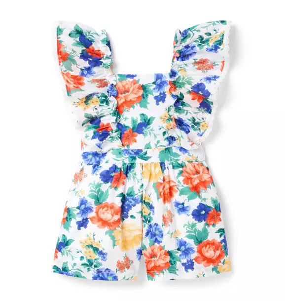 Floral Crochet Trim Romper | Janie and Jack