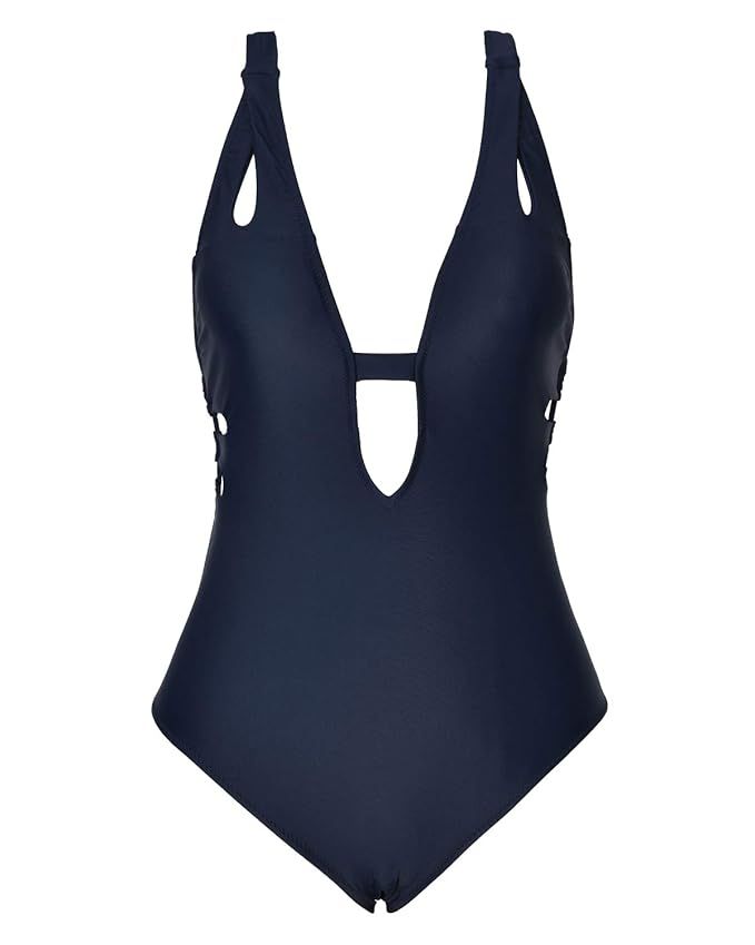 CUPSHE Women's My Destiny Cross One-Piece Swimsuit Beach Swimwear Bathing Suit | Amazon (US)