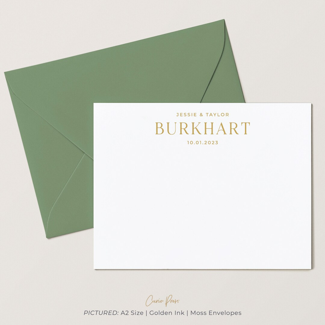 Personalized Wedding Notecard and Envelopes Set Personalized - Etsy | Etsy (US)