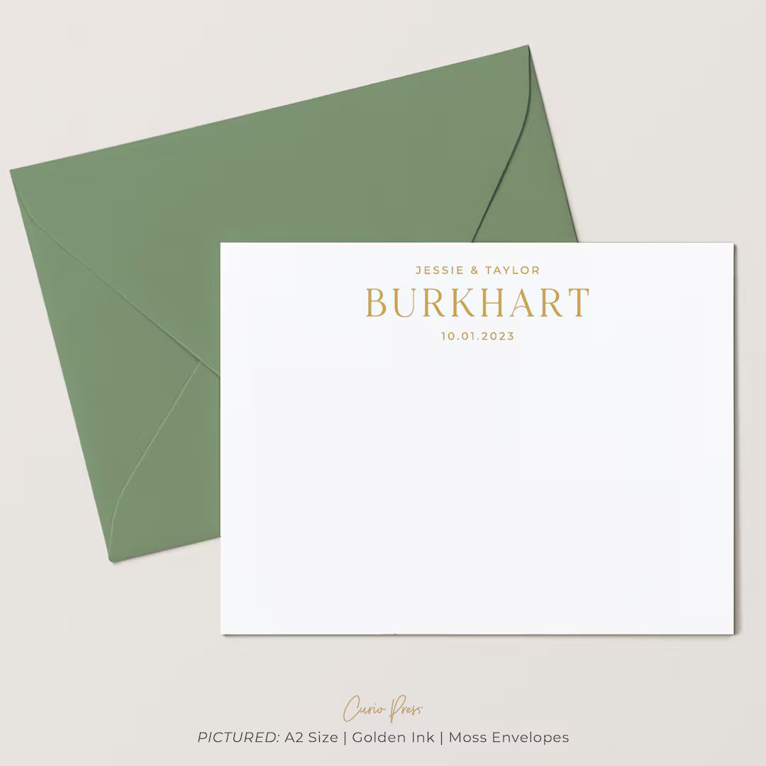 Personalized Wedding Notecard and Envelopes Set Personalized - Etsy | Etsy (US)