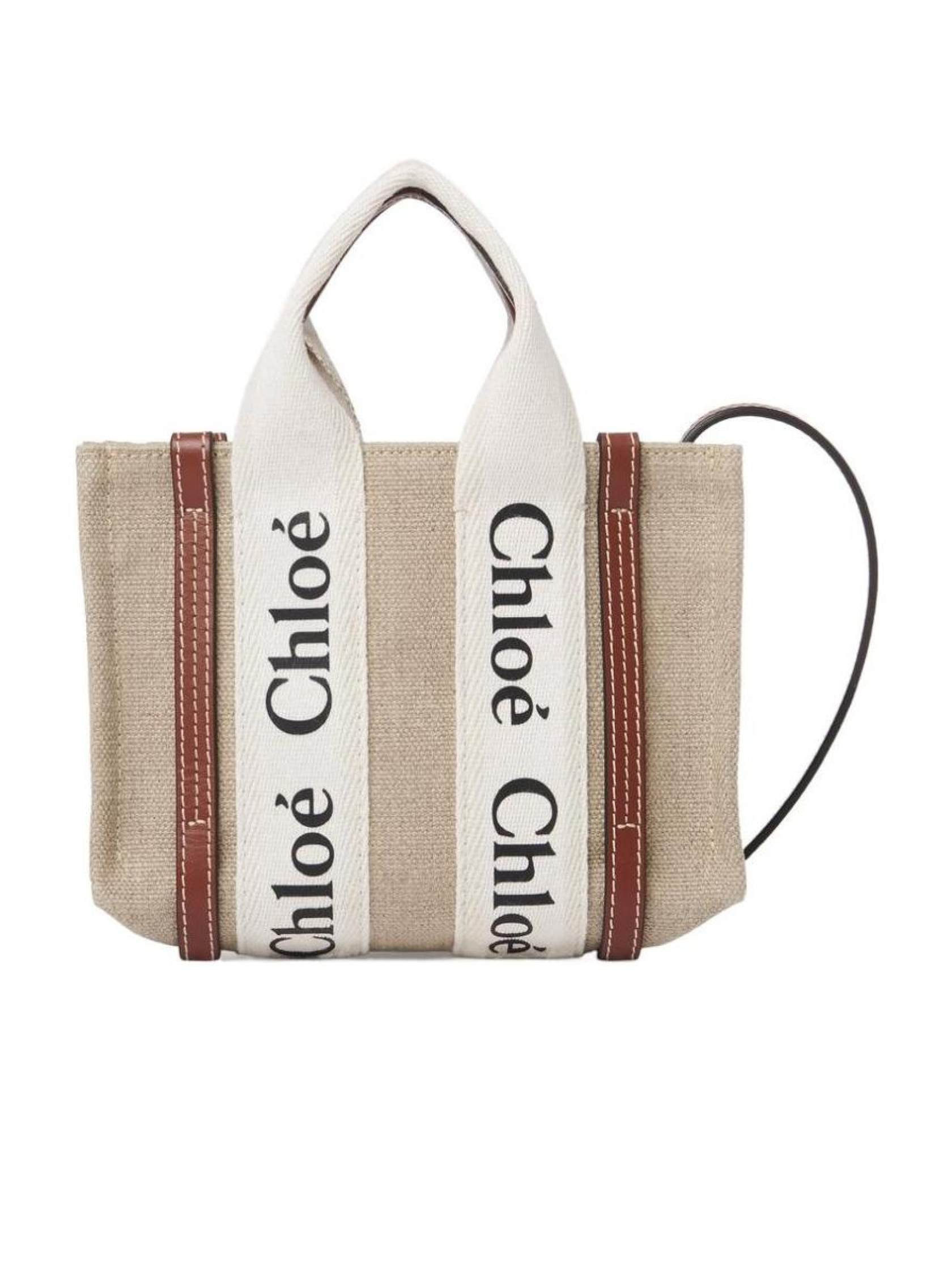 Chloé Woody Logo Printed Mini Tote Bag | Senser US