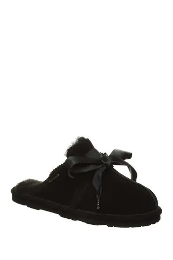 BEARPAW Jolietta Faux Fur Scuff Slipper in Black Ii 011 at Nordstrom Rack, Size 7 | Nordstrom Rack