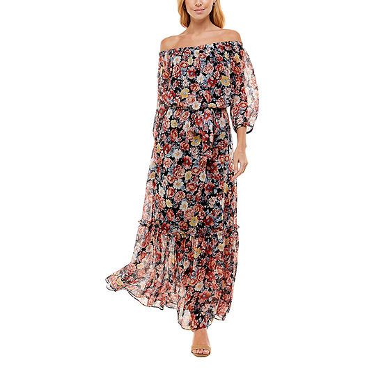 Premier Amour 3/4 Sleeve Off The Shoulder Floral Maxi Dress | JCPenney