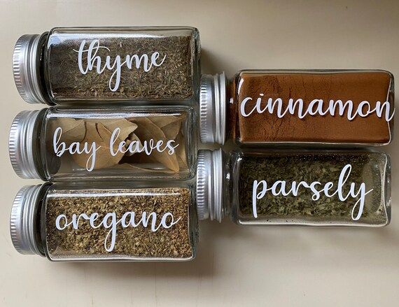 Custom Spice jar label sticker cursive calligraphy | Etsy (US)