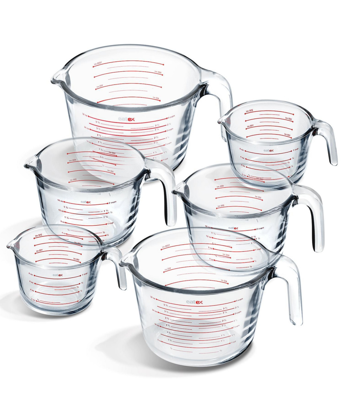 Borosilicate Glass Liquid Measuring Cups - Dishwasher, Microwave & Oven Safe - Set of 6 | Macy's
