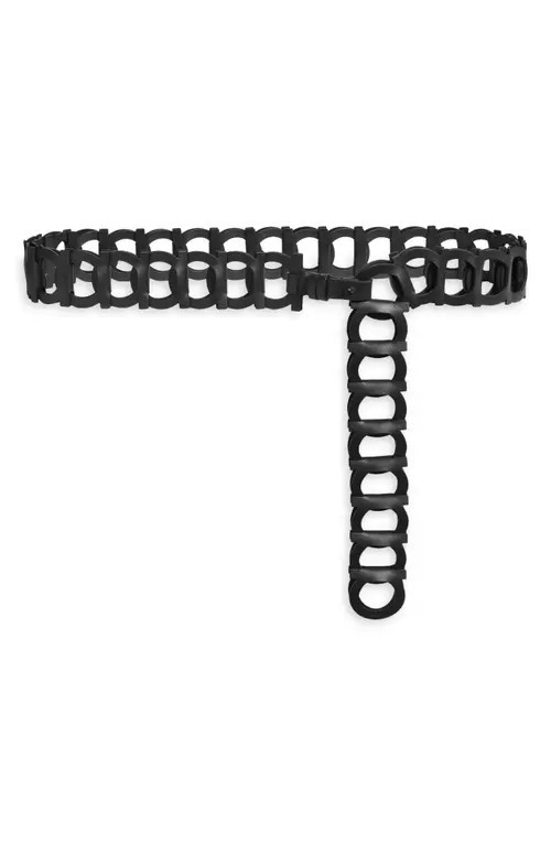FERRAGAMO Gancini Link Leather Belt in Nero at Nordstrom | Nordstrom